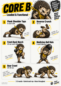 Tough Smudge Core B Loaded and Functional workout wallchart featuring Smudge the Hedgehog